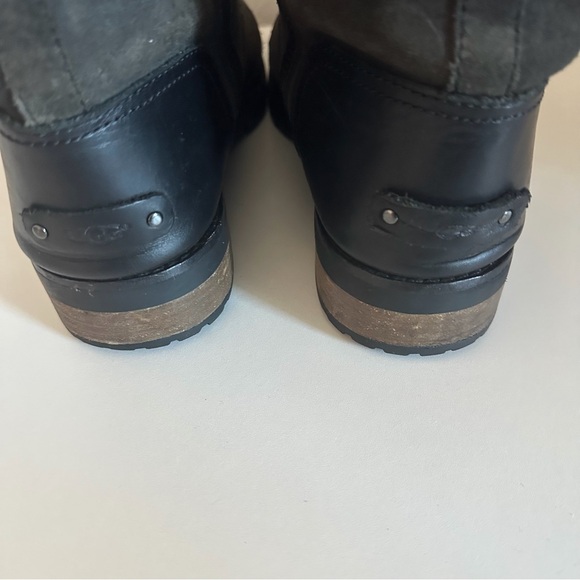 UGG Kilmer II black suede leather lace-up combat boots. - Picture 4 of 10